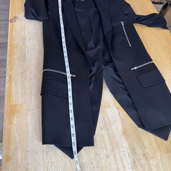 Preen By Thornton Bregazzi Blazer Black Wool Modern Rocker Back Slit Zipper S - Picture 9 of 16